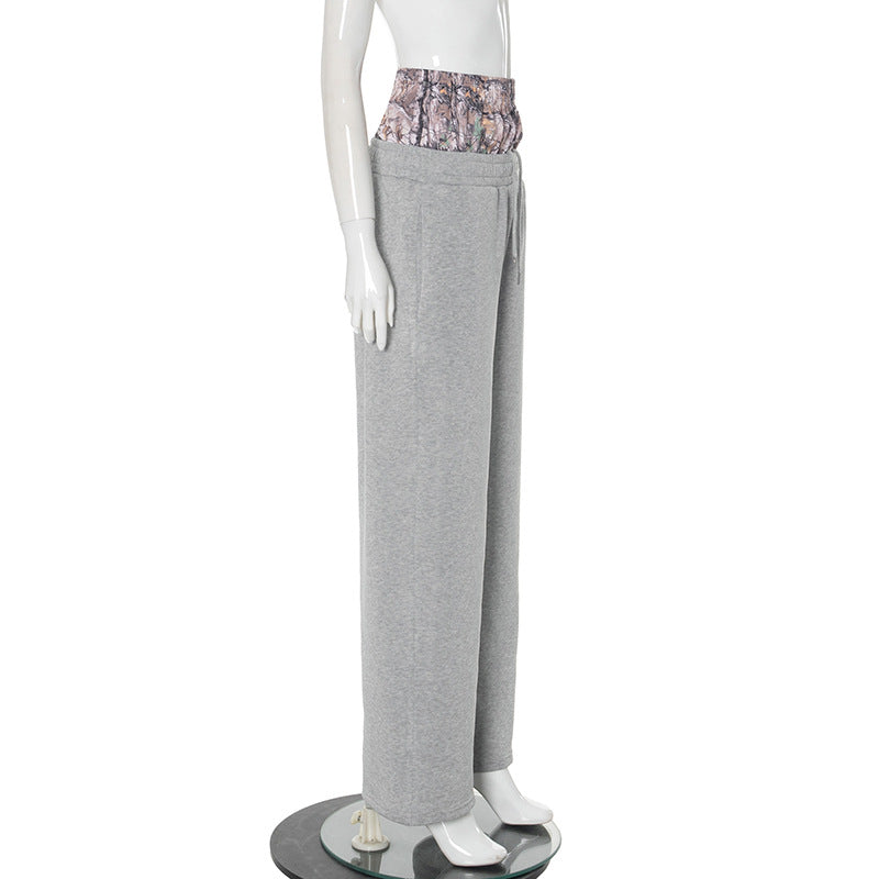 Fashion Print Fall Style Pactchwork Sports Casual Pants 10