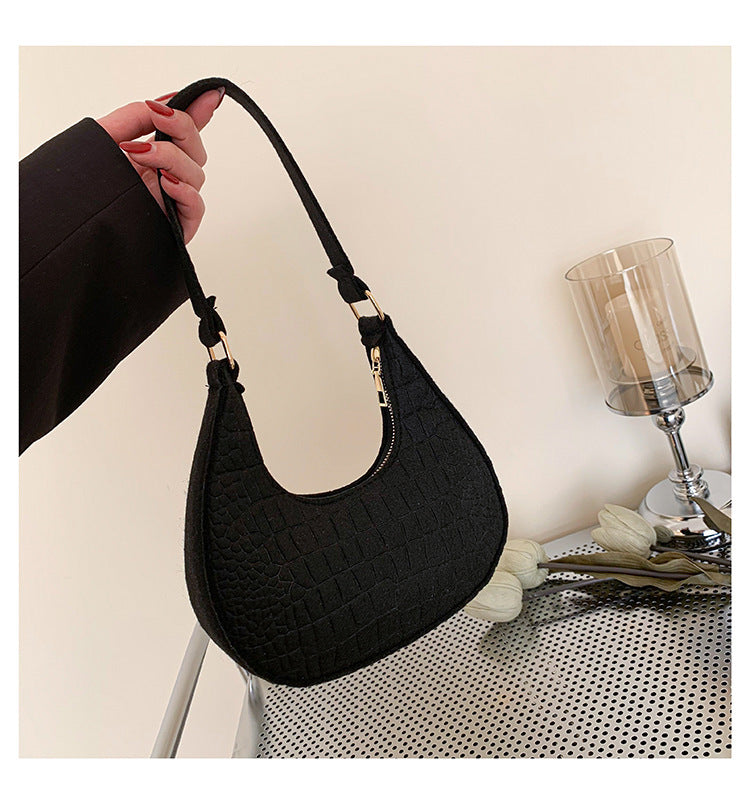 Solid Color Chic Women's Bag Trendy Summer Pattern Underarm Bag Casual Shoulder Handbag 13