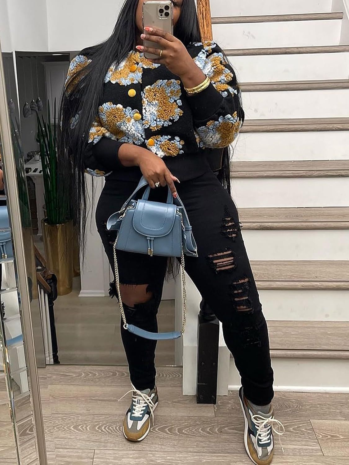 Women's Fashion Casual Jacquard Fleece Coat 4