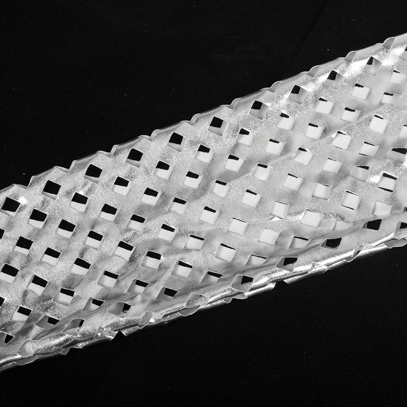 Autumn Solid Color Round Neck Hollow Long Sleeve Glossy Slim Fit Sexy Dress 12