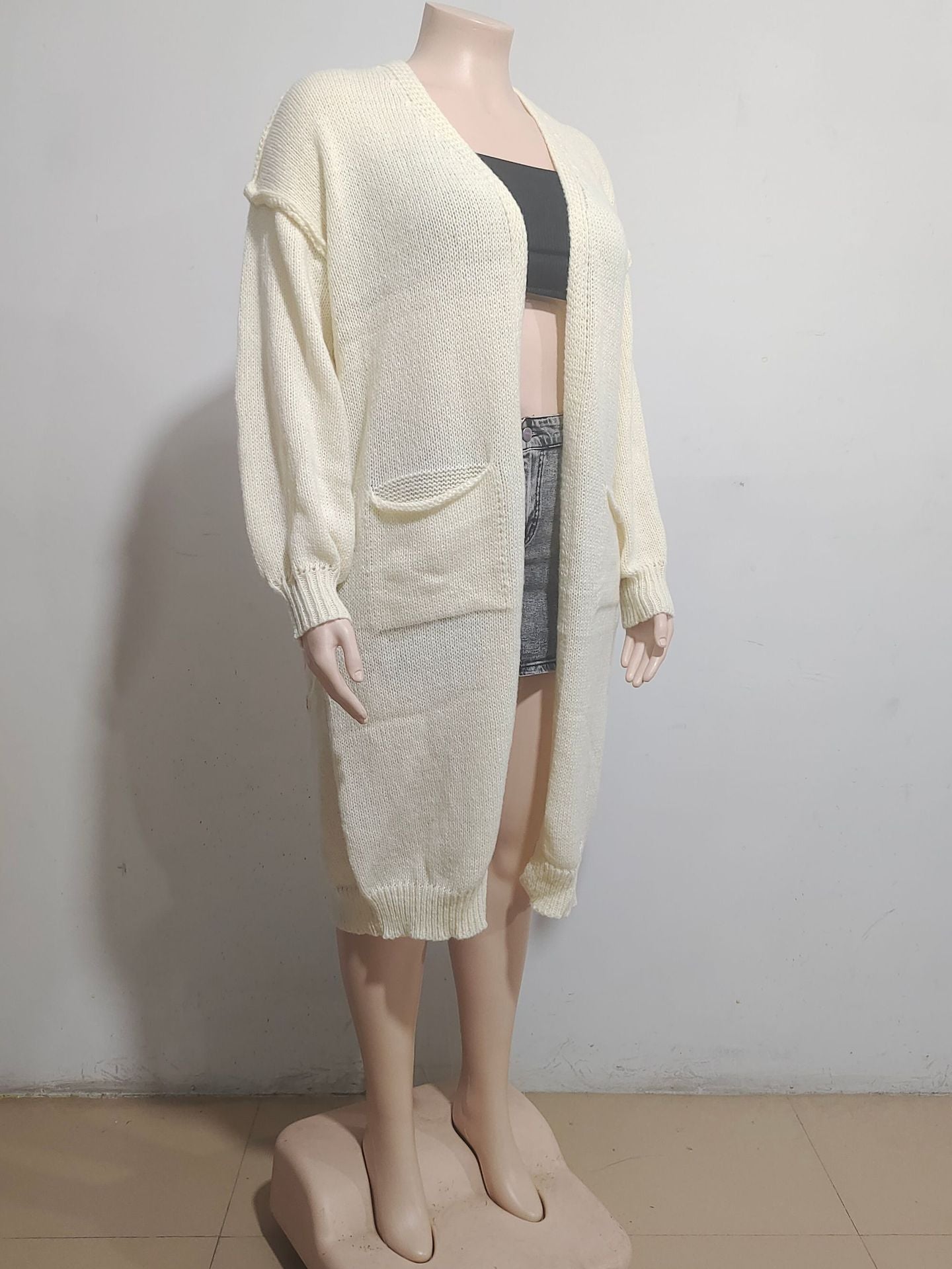 Women's Sweater Coat Autumn Winter Casual Letter Embroidered Long-Sleeved Cardigan 9