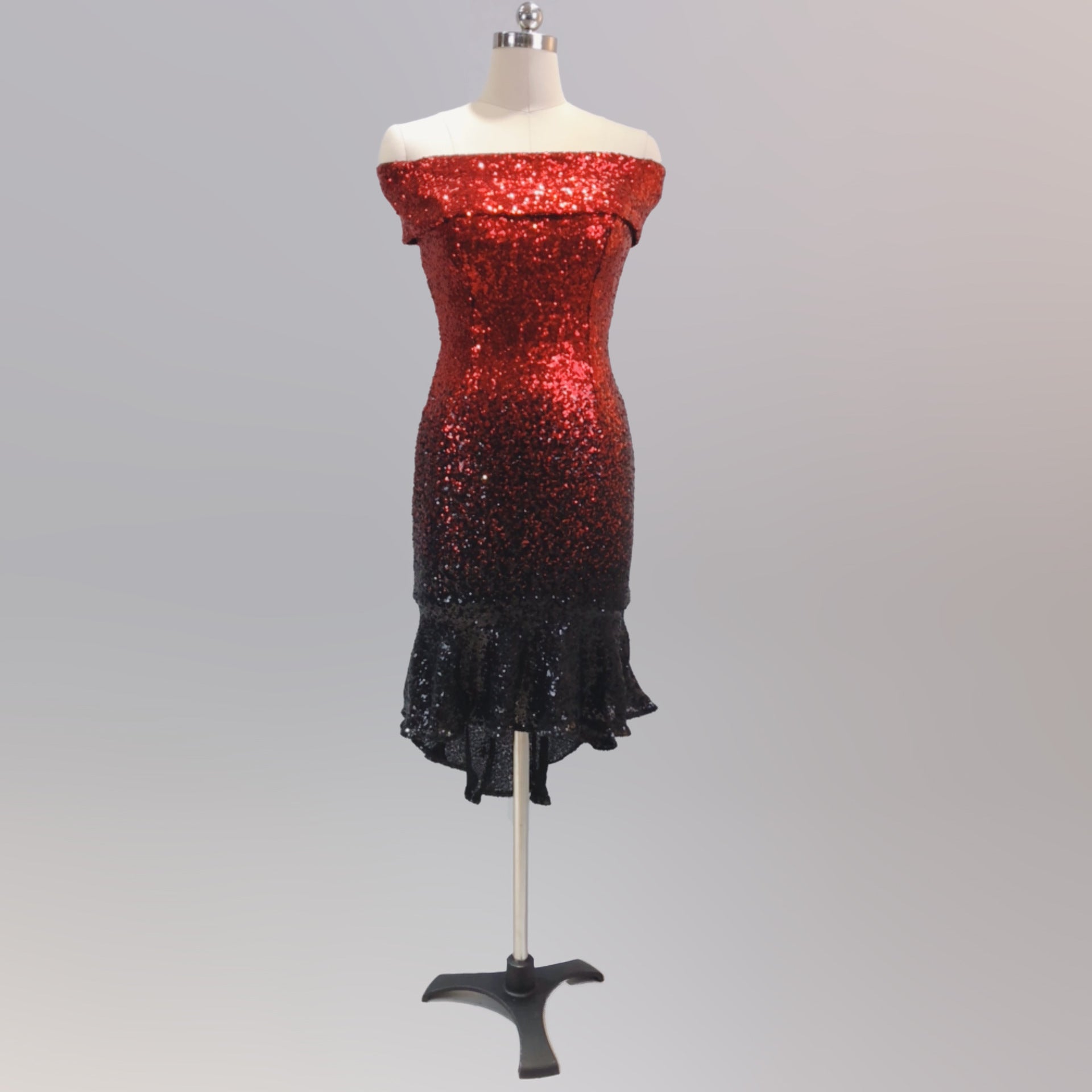 Wrapped See-Through L Gradient Sequins Bodycon Sexy Dress Wedding Formal Party Dress 17