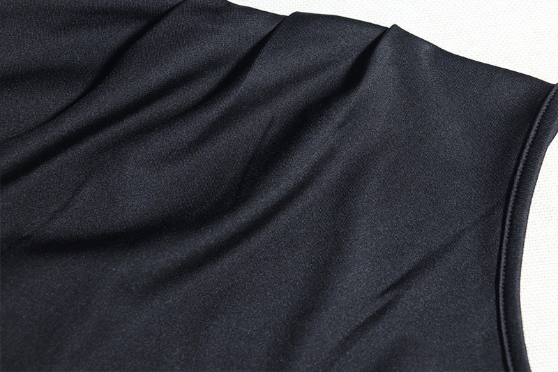 Women's Solid Color Fashion Chic Top Sleeveless Skirt Two Piece Trendy Set 17