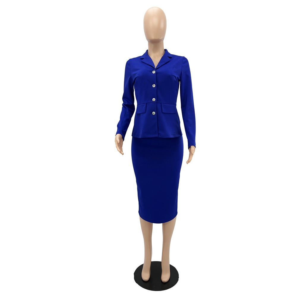 Chic Shirt Stylish Bodycon Skirt Work Suit Two-Piece Set 17
