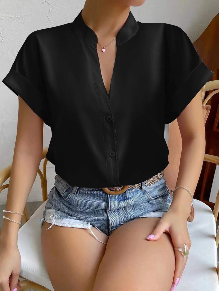 Women summer v-neck shirt 6