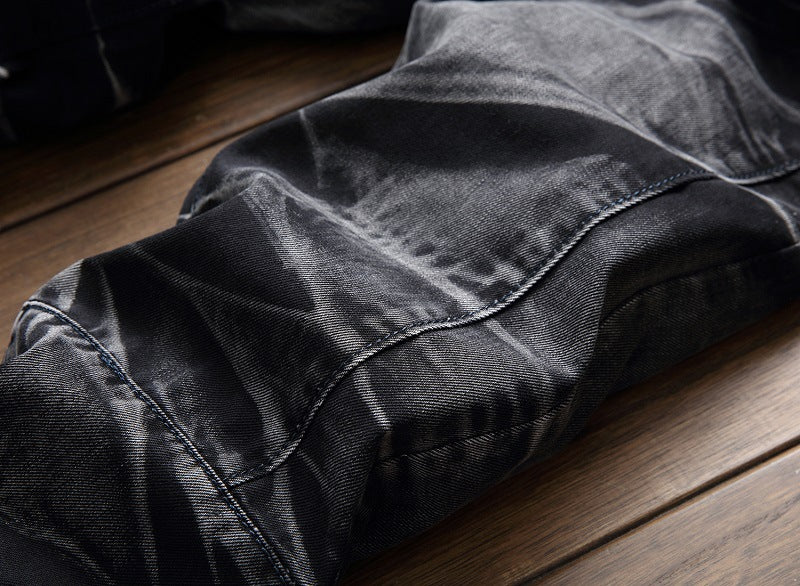 Men Vintage Denim Straight Trousers 27