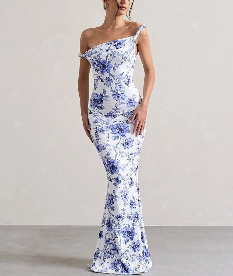 Women Sexy Strap Bcakless Leopard Maxi Dress 10