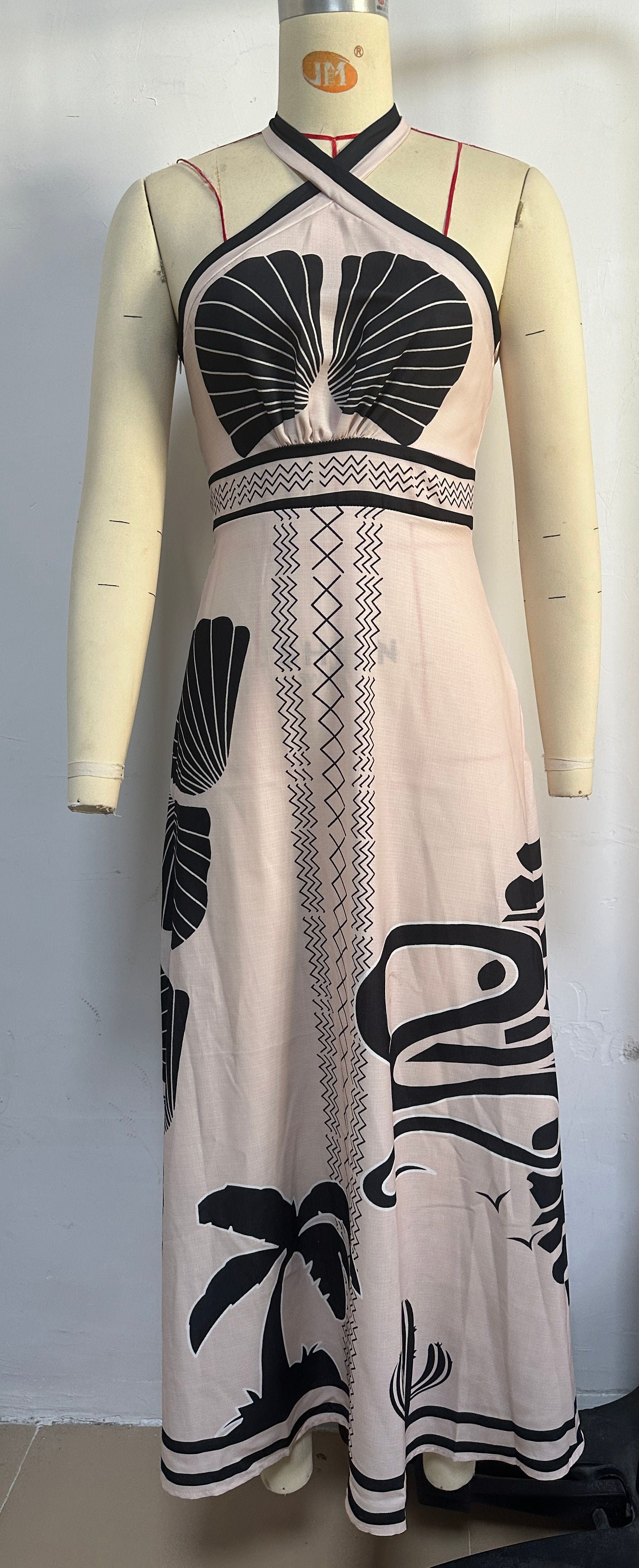 Women Summer Sexy Halter Neck Lace Maxi Dress 7