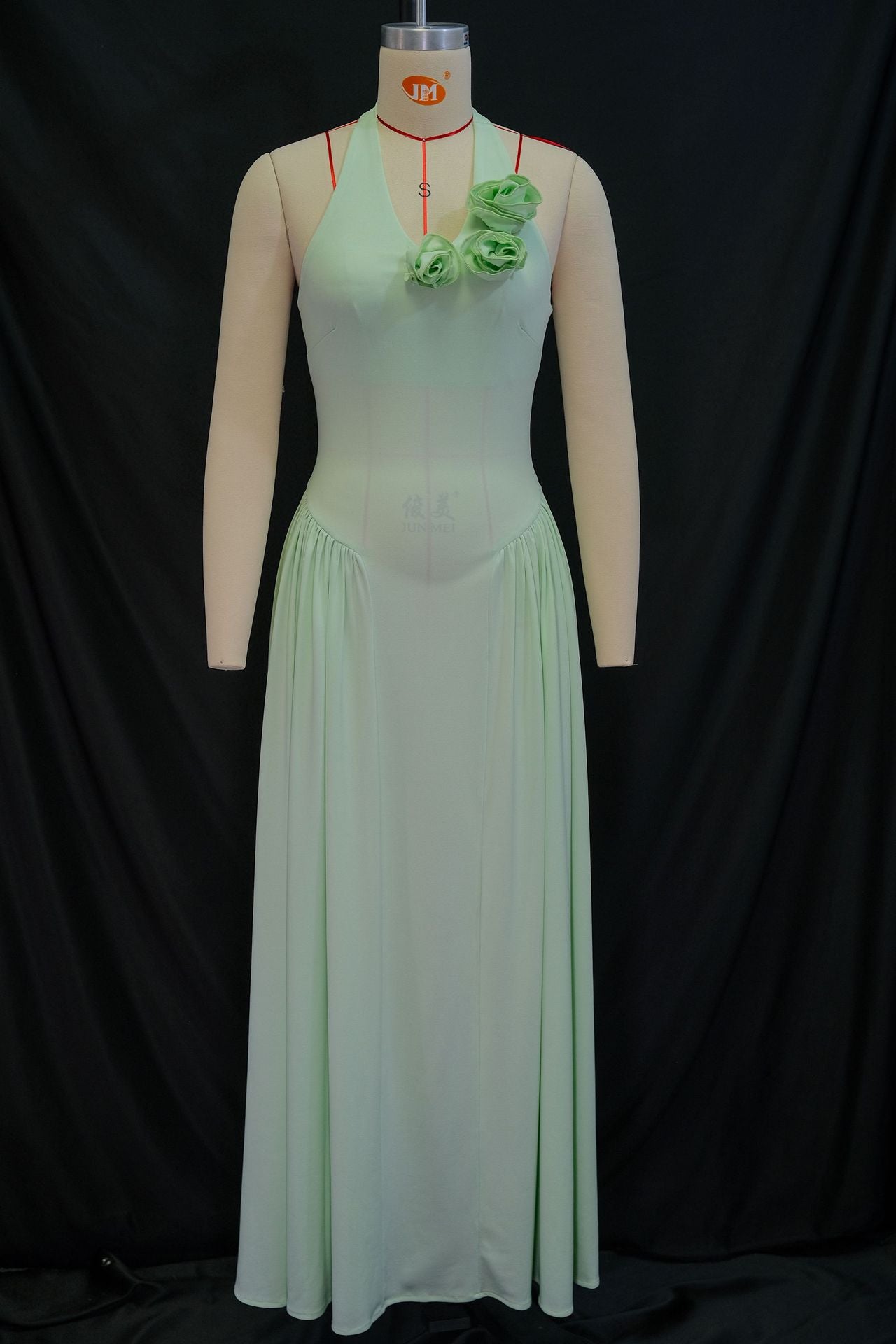 Women Summer Halter Neck V-Neck Floral Dress 5