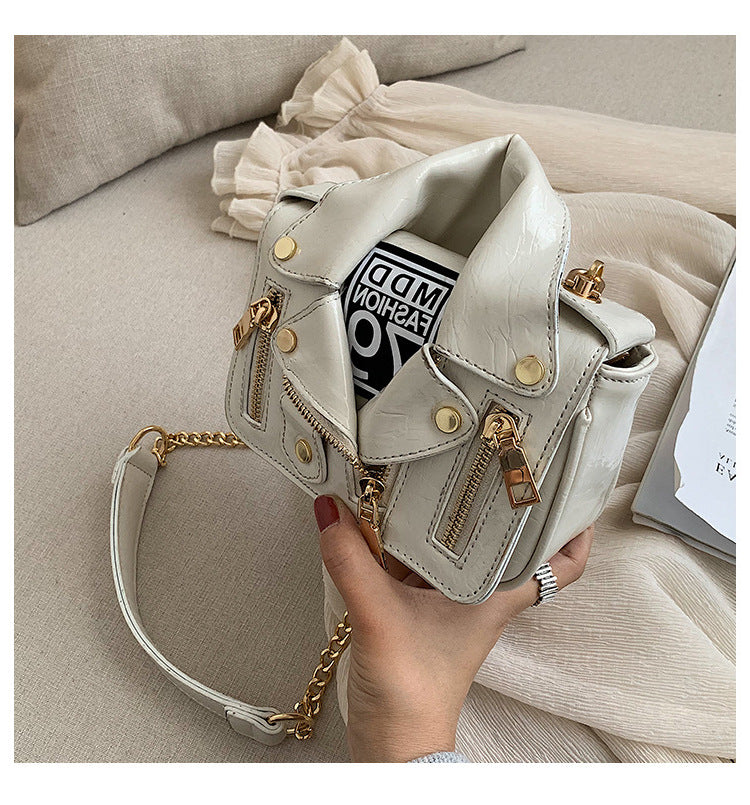 Women Uniform Bag Turndown Collar Jacket Style Bag 33