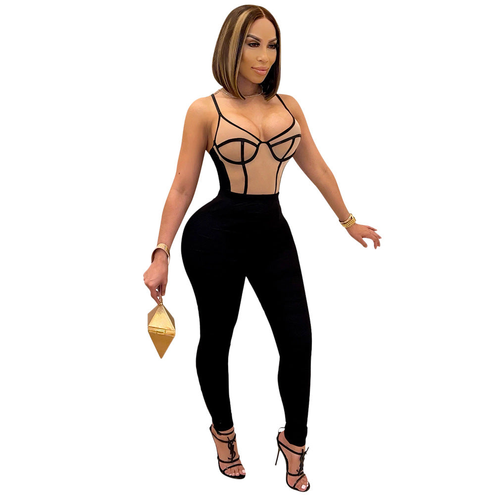 Autumn Women'S Fashion Sexy Strap Tight Fitting Women'S Jumpsuit 3