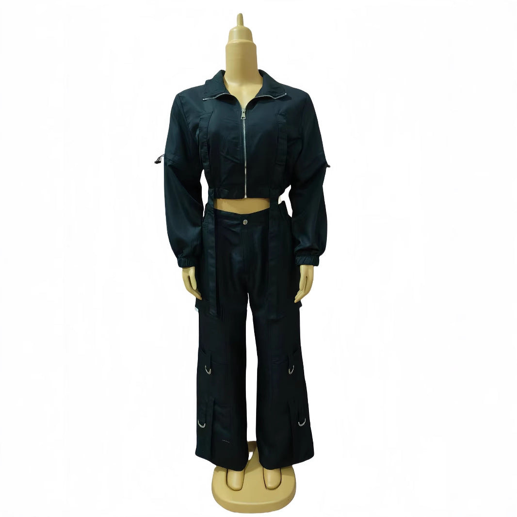 African Women Soid Casual Top and trousers Two Piece Set 11