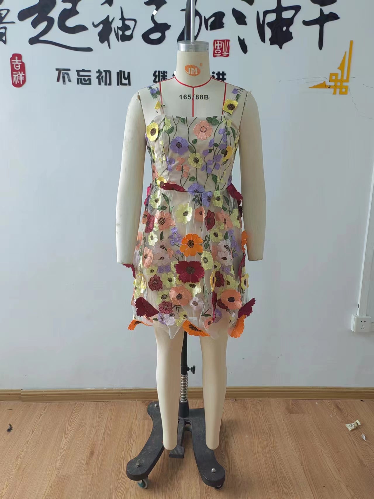 Women floral embroidered mesh sexy dress 7