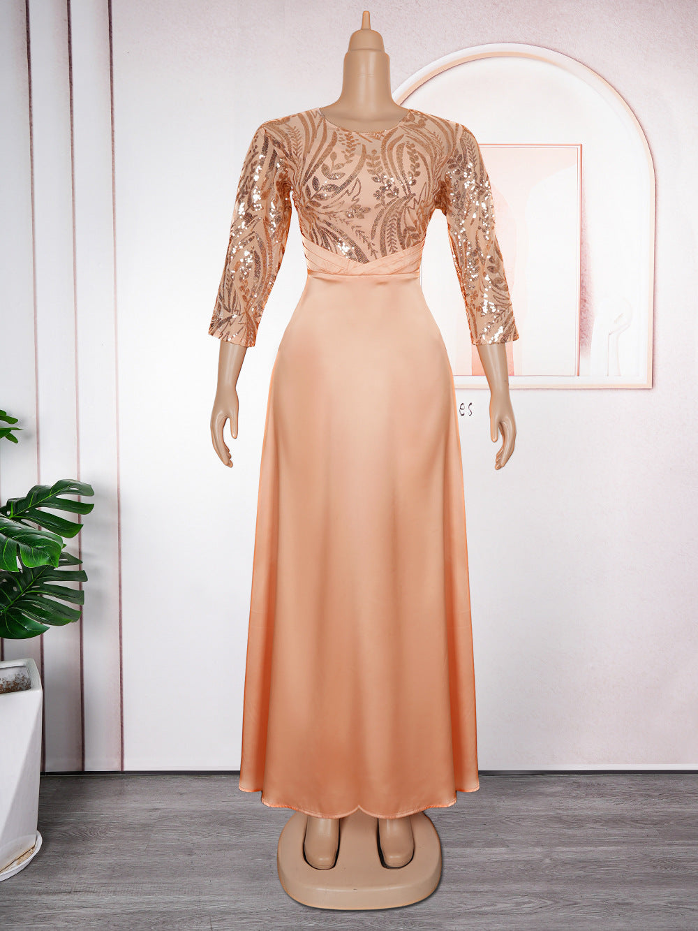 African Women's Wear Plus Size Sequined Formal Party Dress 6