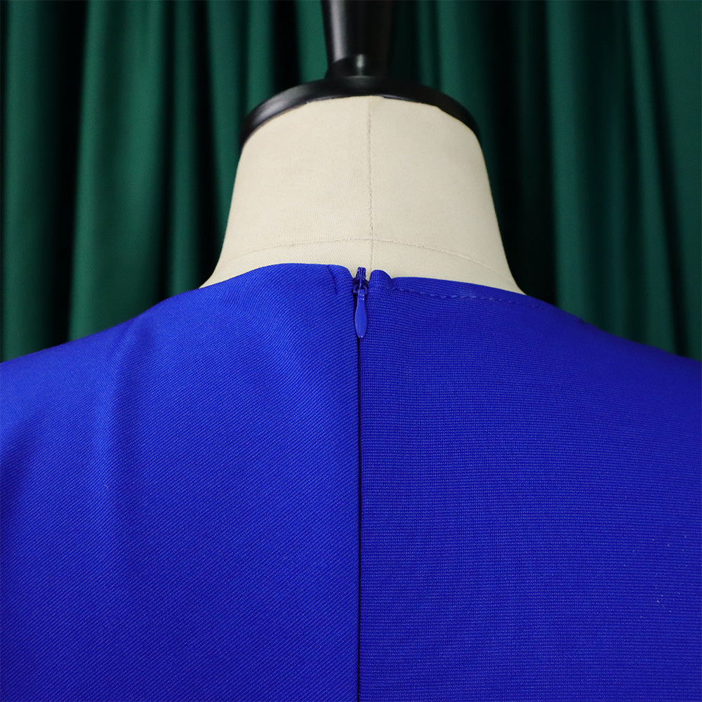 Plus Size Ladies' High Waist Ruffled Chic Bodycon Pencil Dress 12