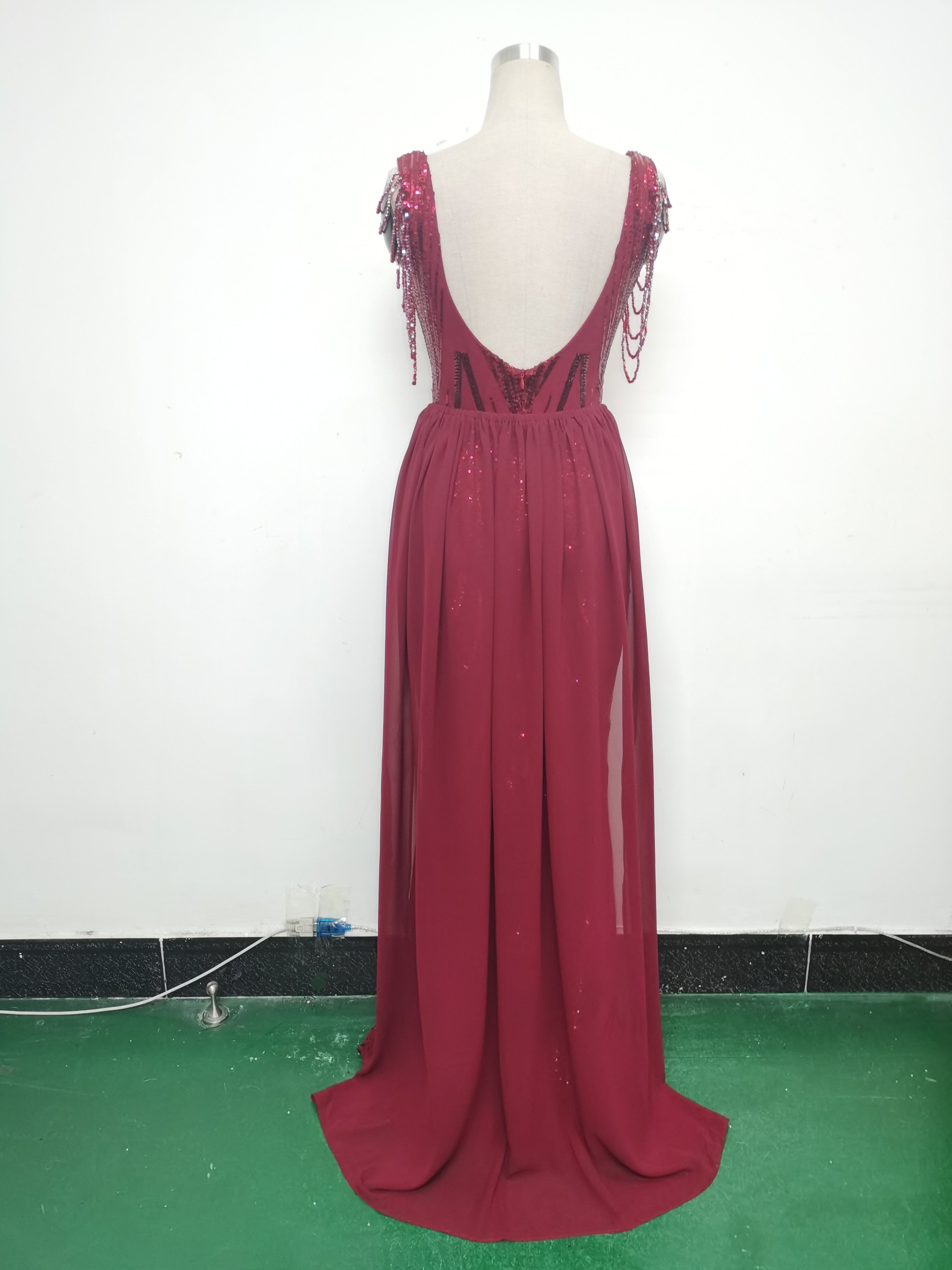 Sexy Rhinestone Chain Sequins Evening Dress 18