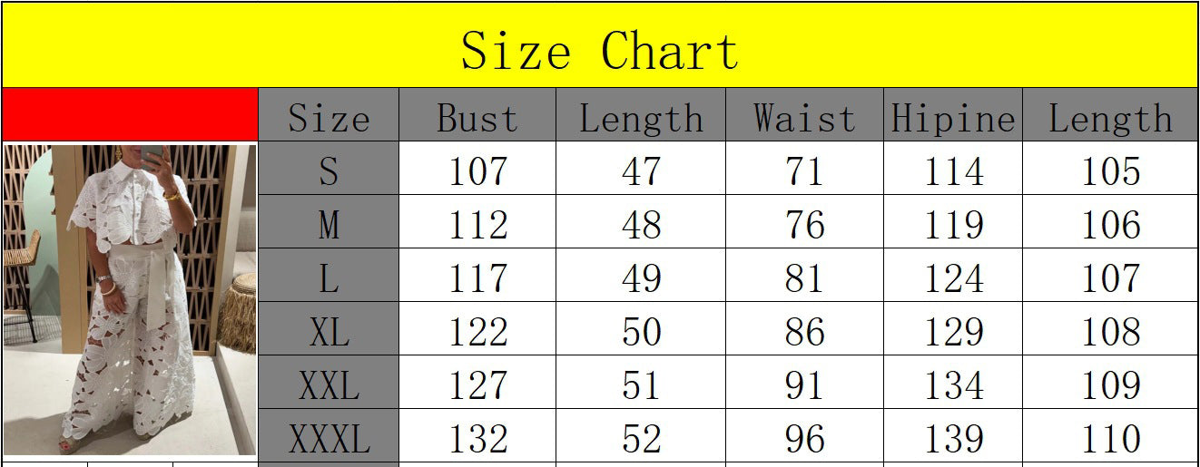 Summer Solid Color Sexy Hollow Knit Shirt and Wide-Leg Pant Set for Women 7