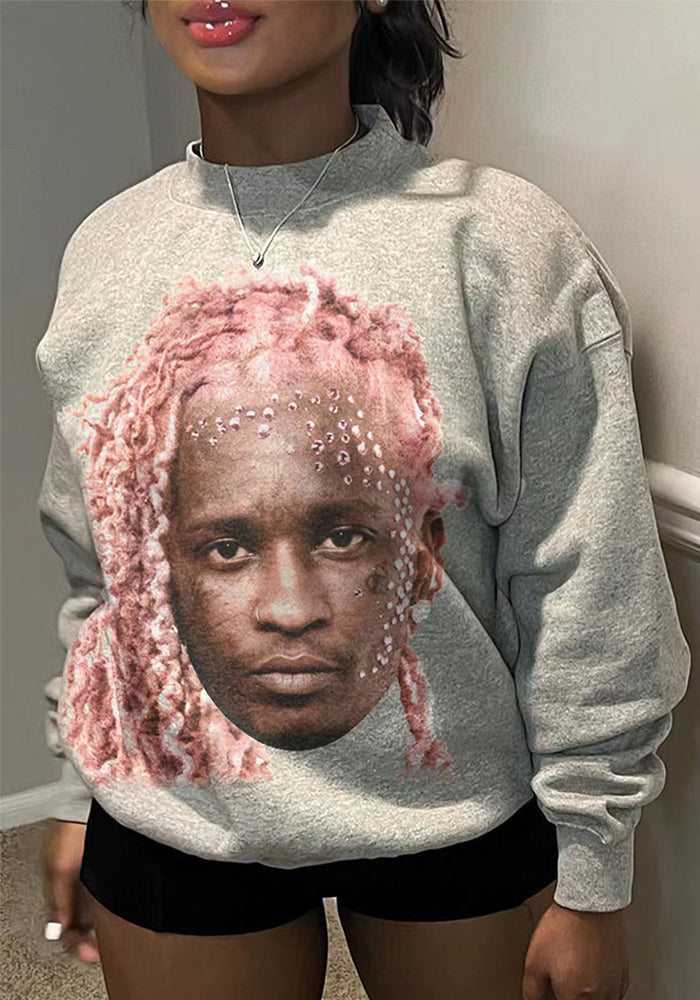 Women American Printed Round Neck Top