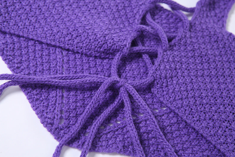 Spring Fashion Women's Solid Color Slim Vest Sexy Low Waist Skirt Two Piece Set 14