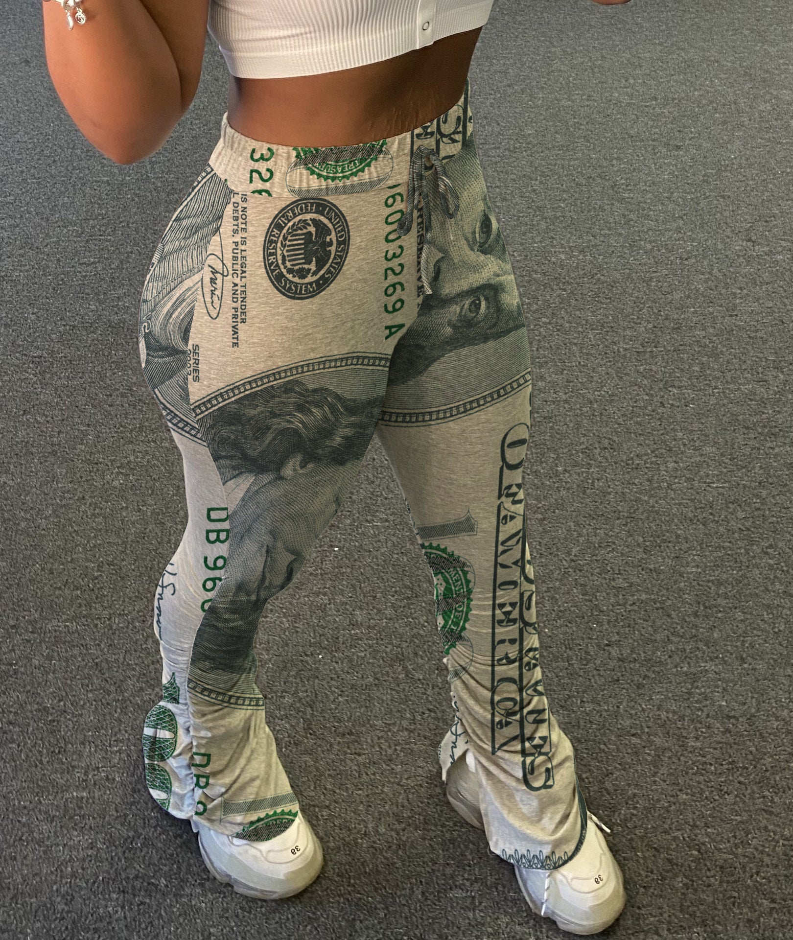 Women Casual printed pleated trousers 3