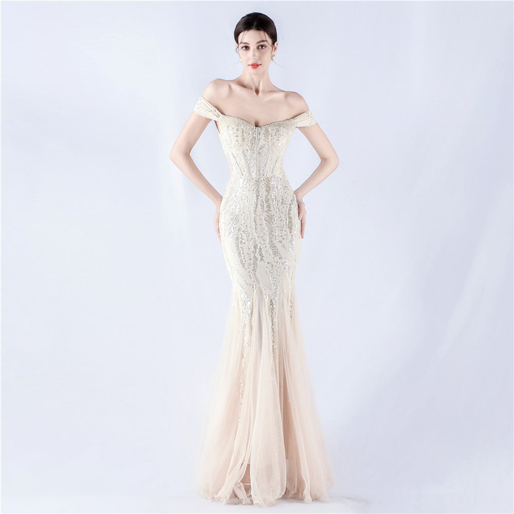 Women Evening Dress Beaded Mesh Beaded Evening Dress 10