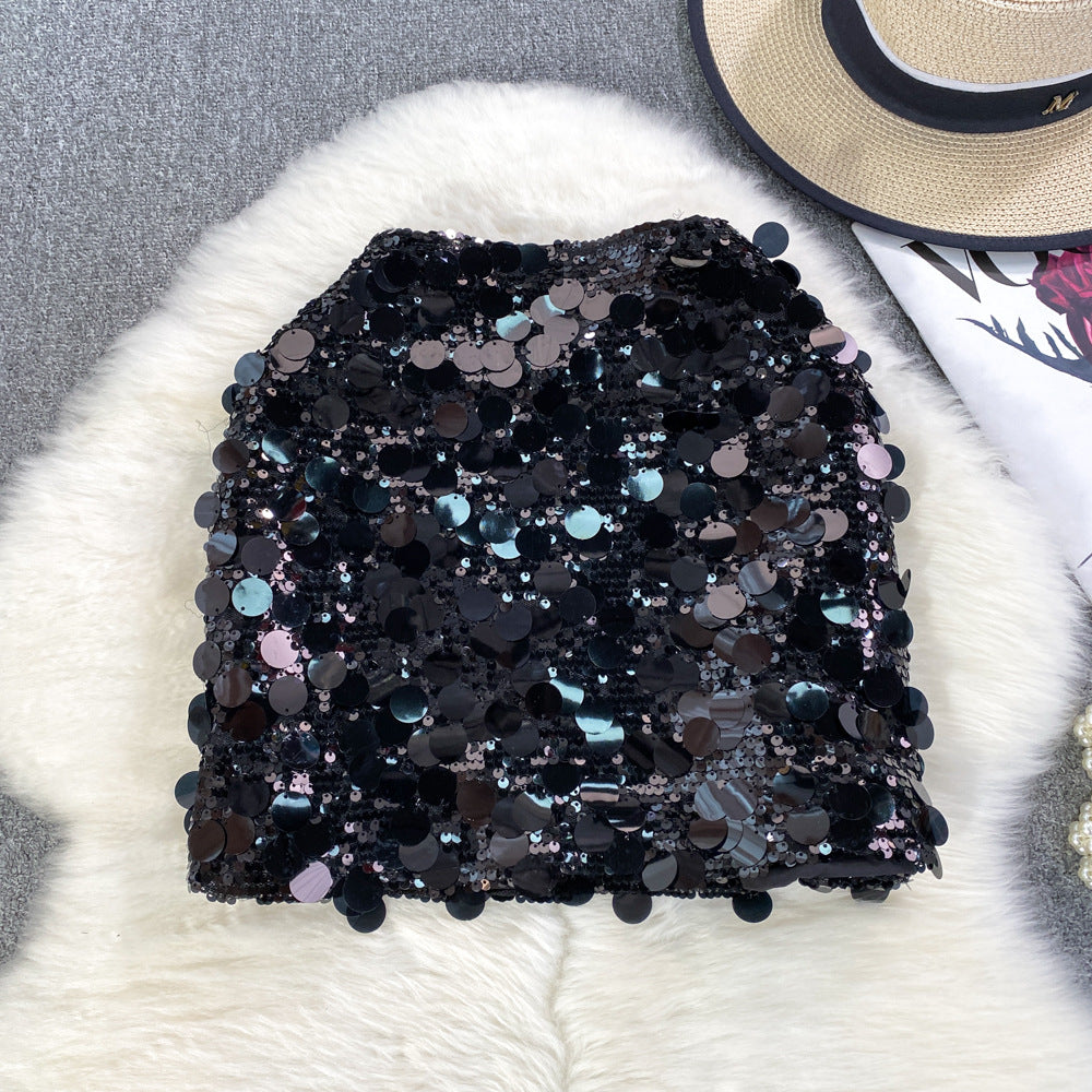 Women Summer Bodycon Sequined Skirt 3