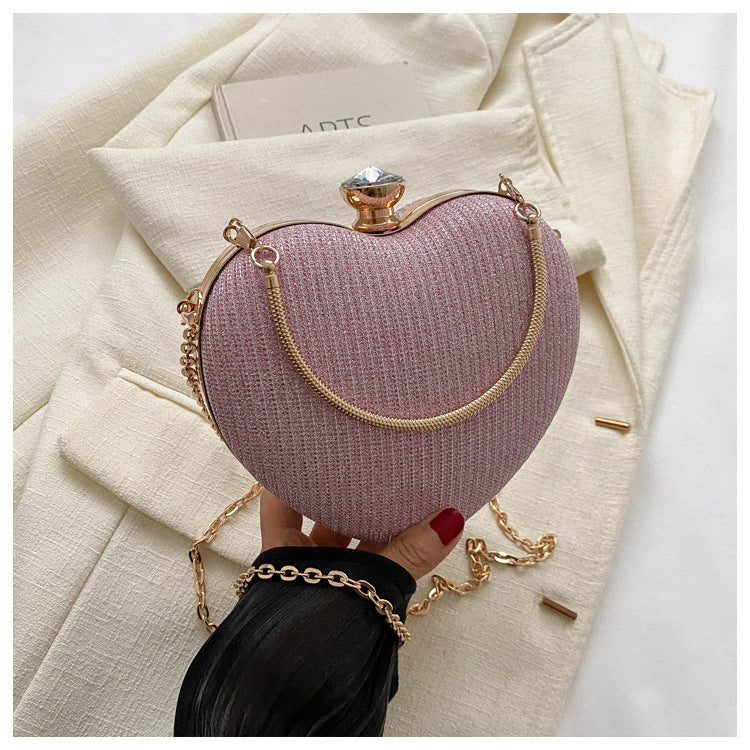 Women Heart Print chain handbag single shoulder crossbody small bag 10
