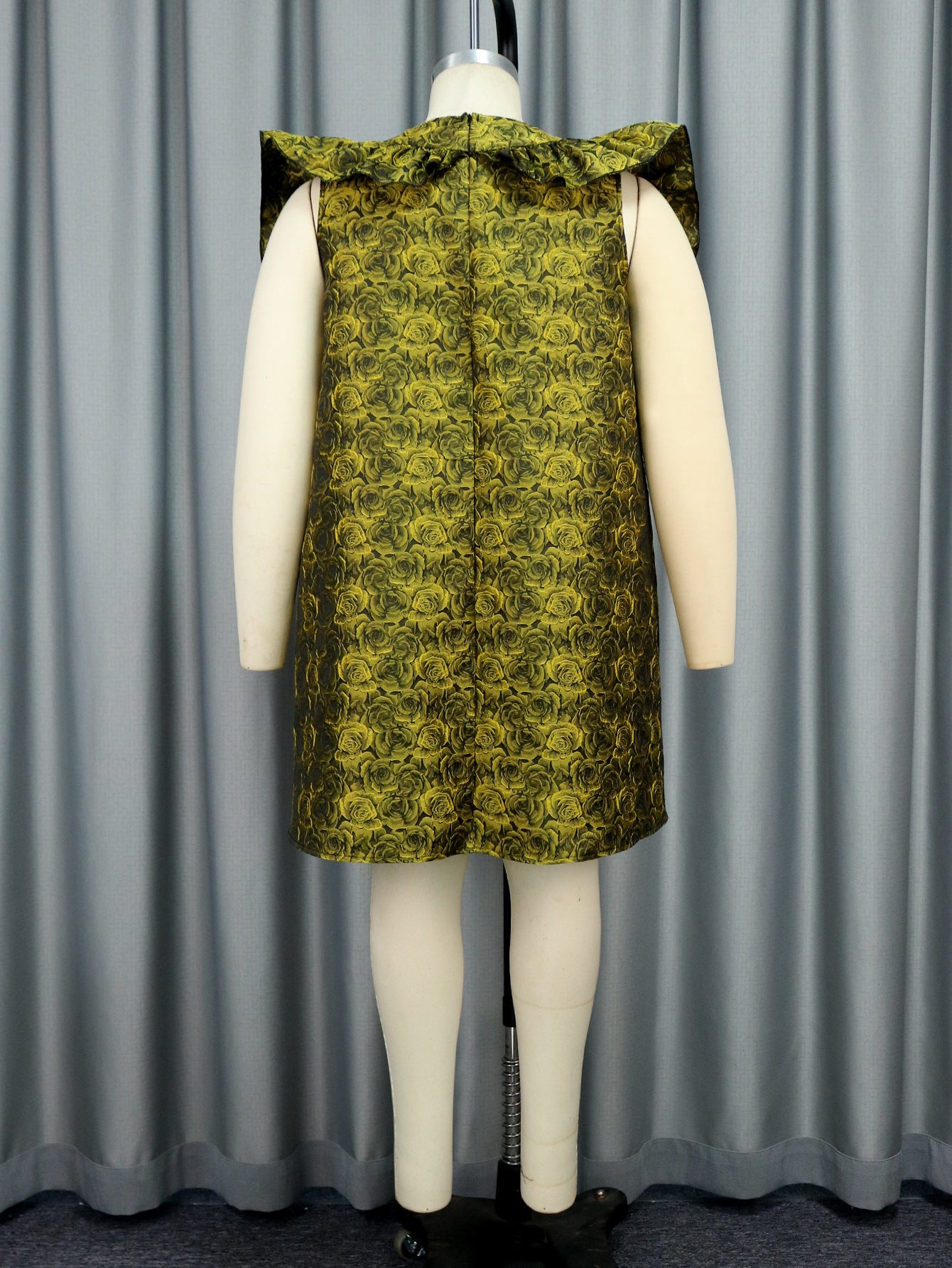 Printed Loose Plus Size Ruffle Edge Women's Dress 9