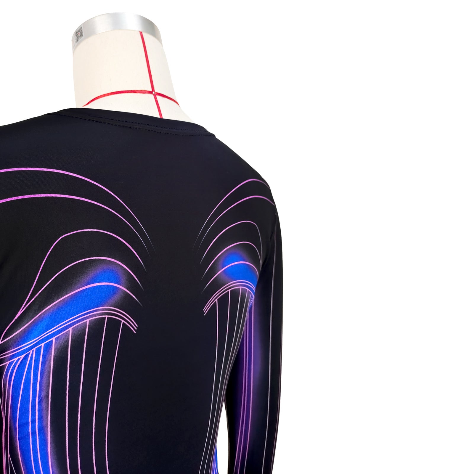 Women's Fashion Printed Round Neck Long Sleeve Slim Dress 18