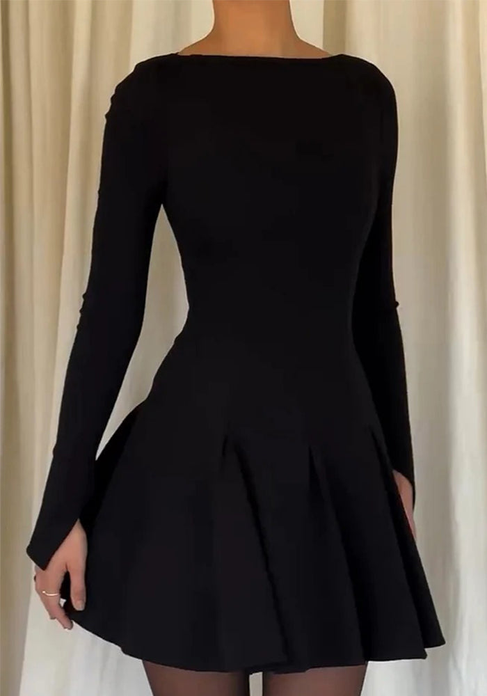 Summer Solid Color Slim Fit Long Sleeve WomenŸ??s Elegant Dress