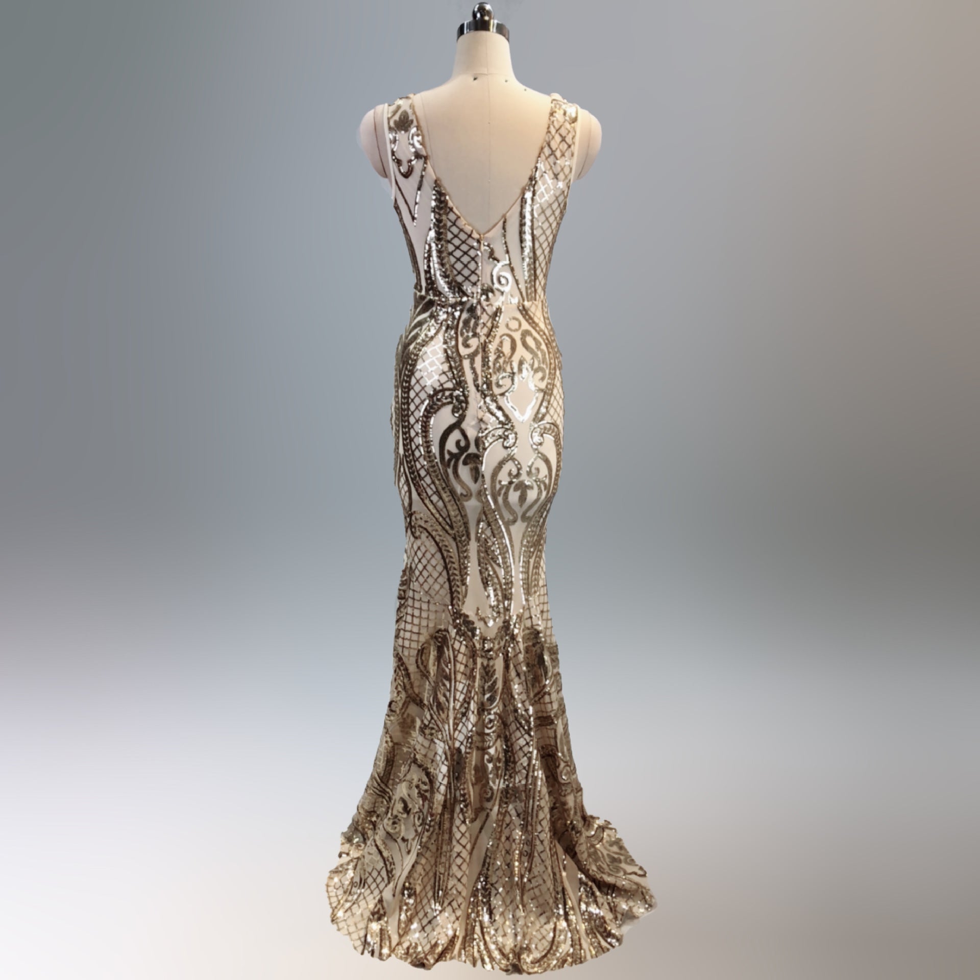 Evening dress female v-neck sexy sequins mermaid party dress dinner dress 17