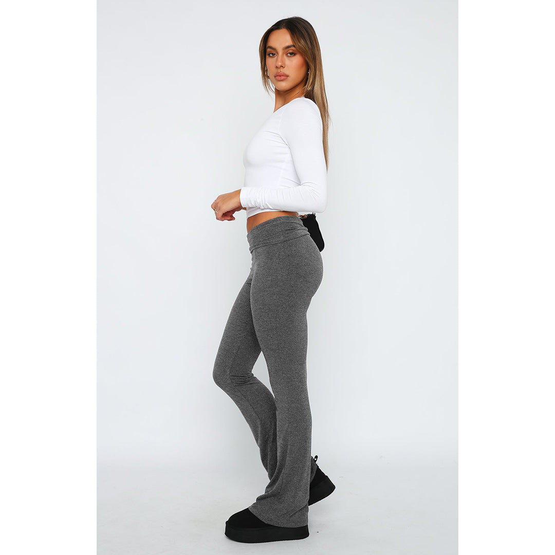 Women's Fashion Comfortable Slim Fit Low Rise Bell Bottom Pants 27