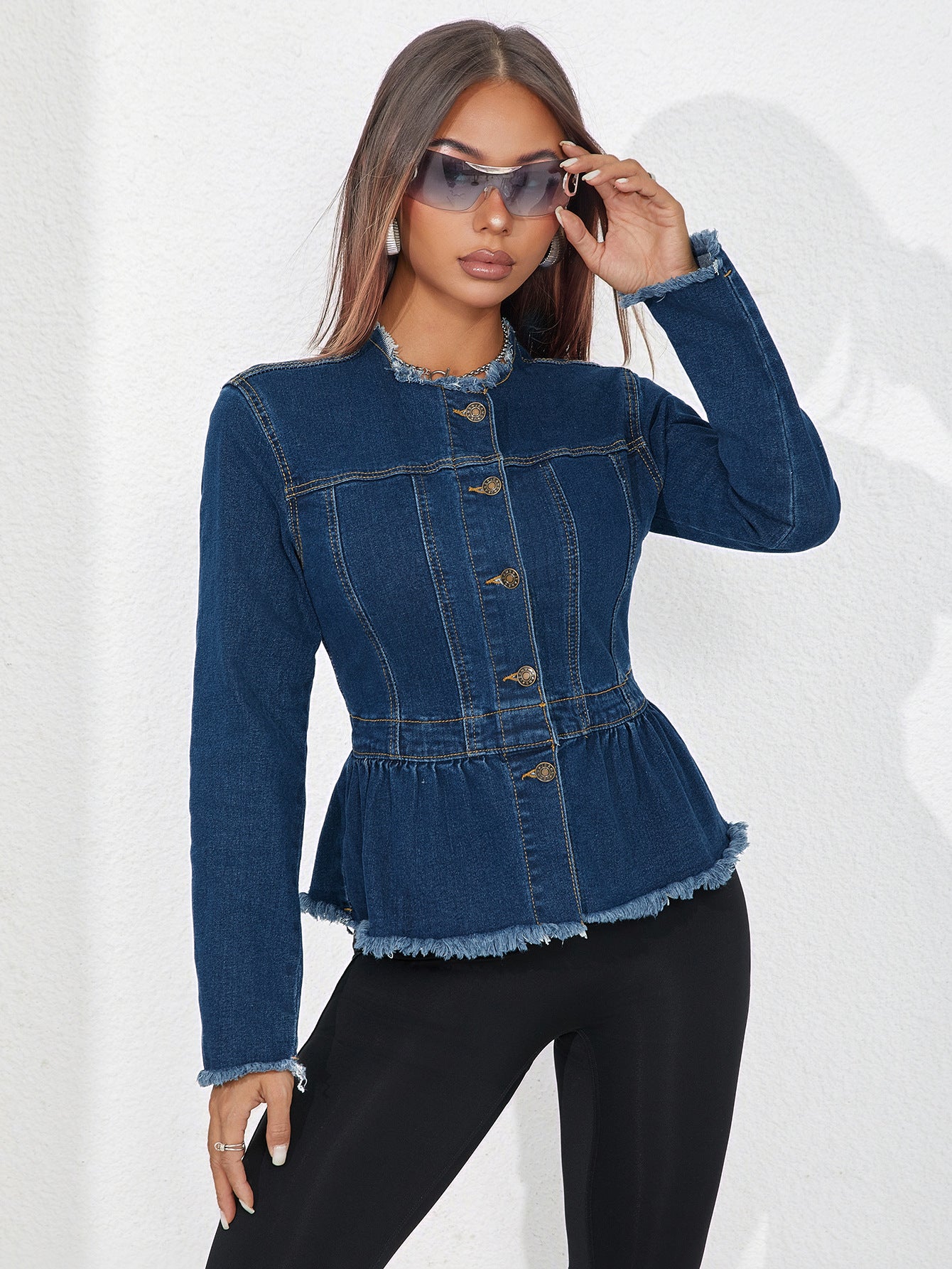 Women's Slim Waist Denim Short Jacket 3
