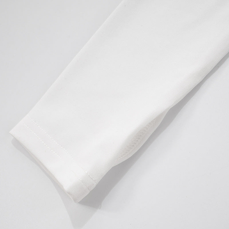 Women Stand Collar Contrast Patchwork Long Sleeve Finger Zipper Top Knot Shorts Two-Piece Set 27