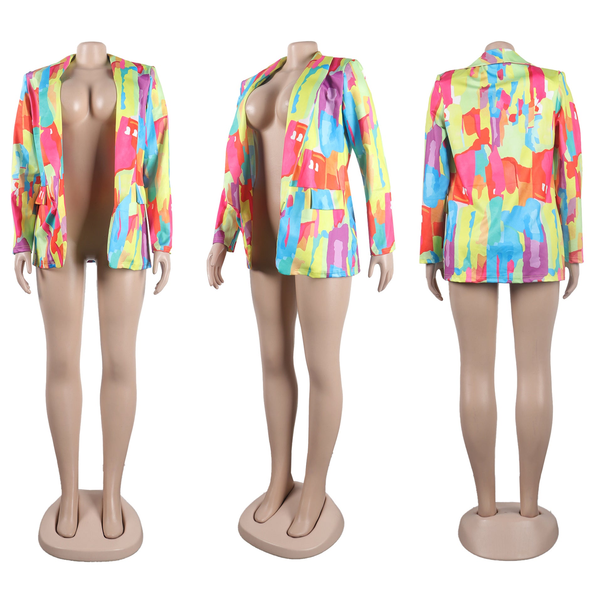 Casual Fashion Multi-Color Print Fashion Blazer Top 38