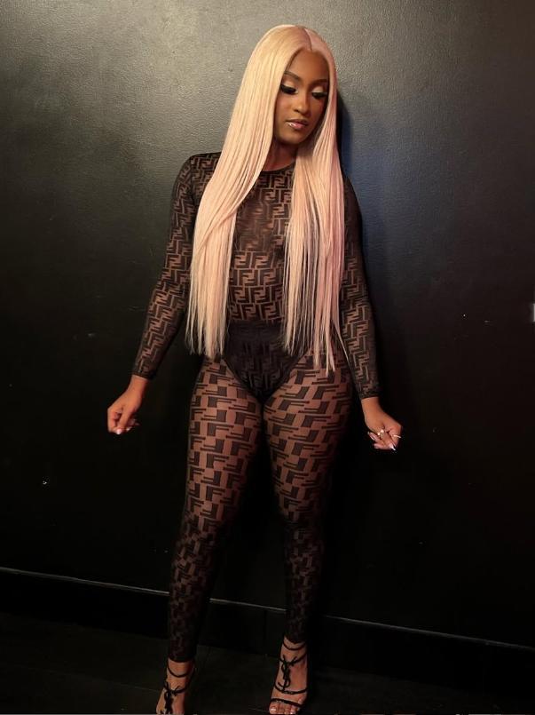 Women's Sexy Mesh Slim Long-Sleeve Bodysuit Pants Two Piece Set 3