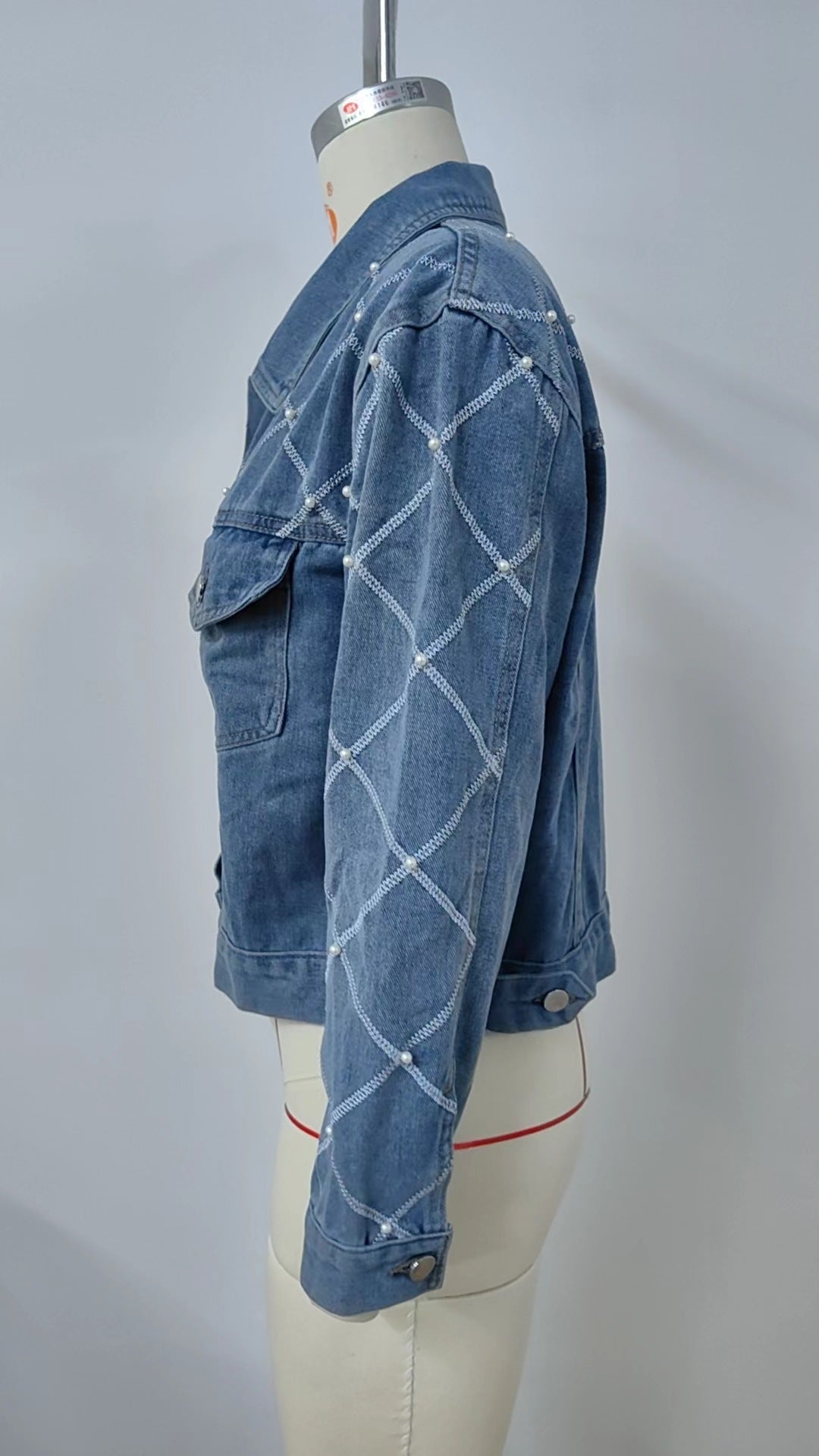 Women Denim Embroidered Beaded Jacket 9