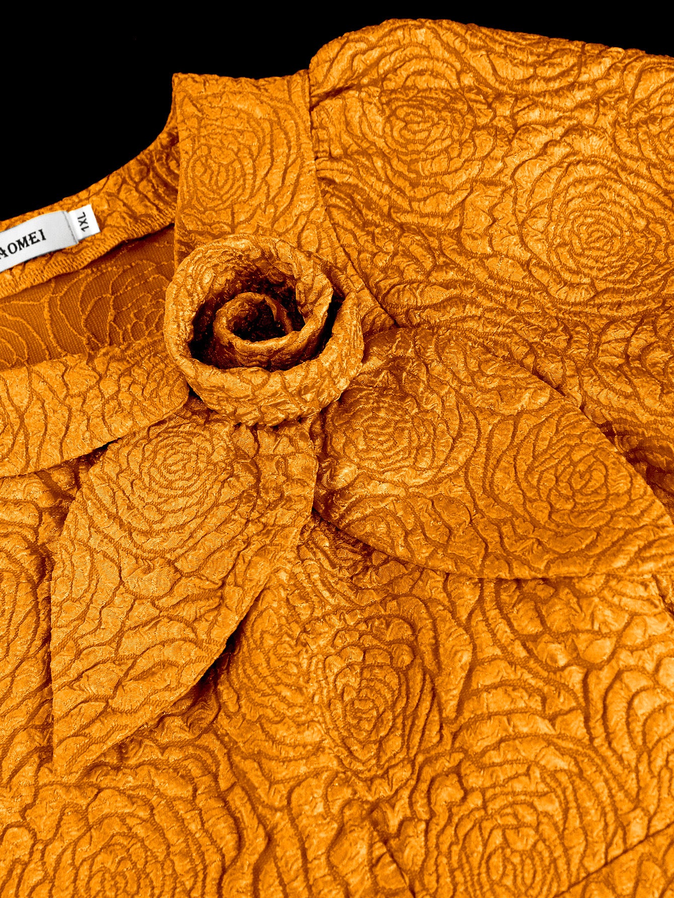 Flower Jacquard Round Neck Career A-line Dress 14