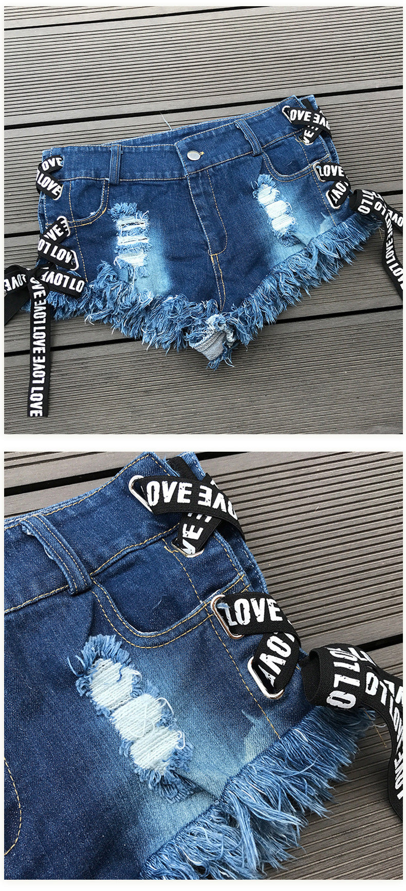 High Waist Ripped Sexy Summer Plus Plus Size Trendy Super Short Denim Shorts Women 12