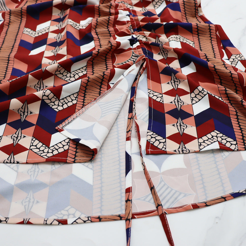 Women Casual printed shirt and skirt two-piece set 14