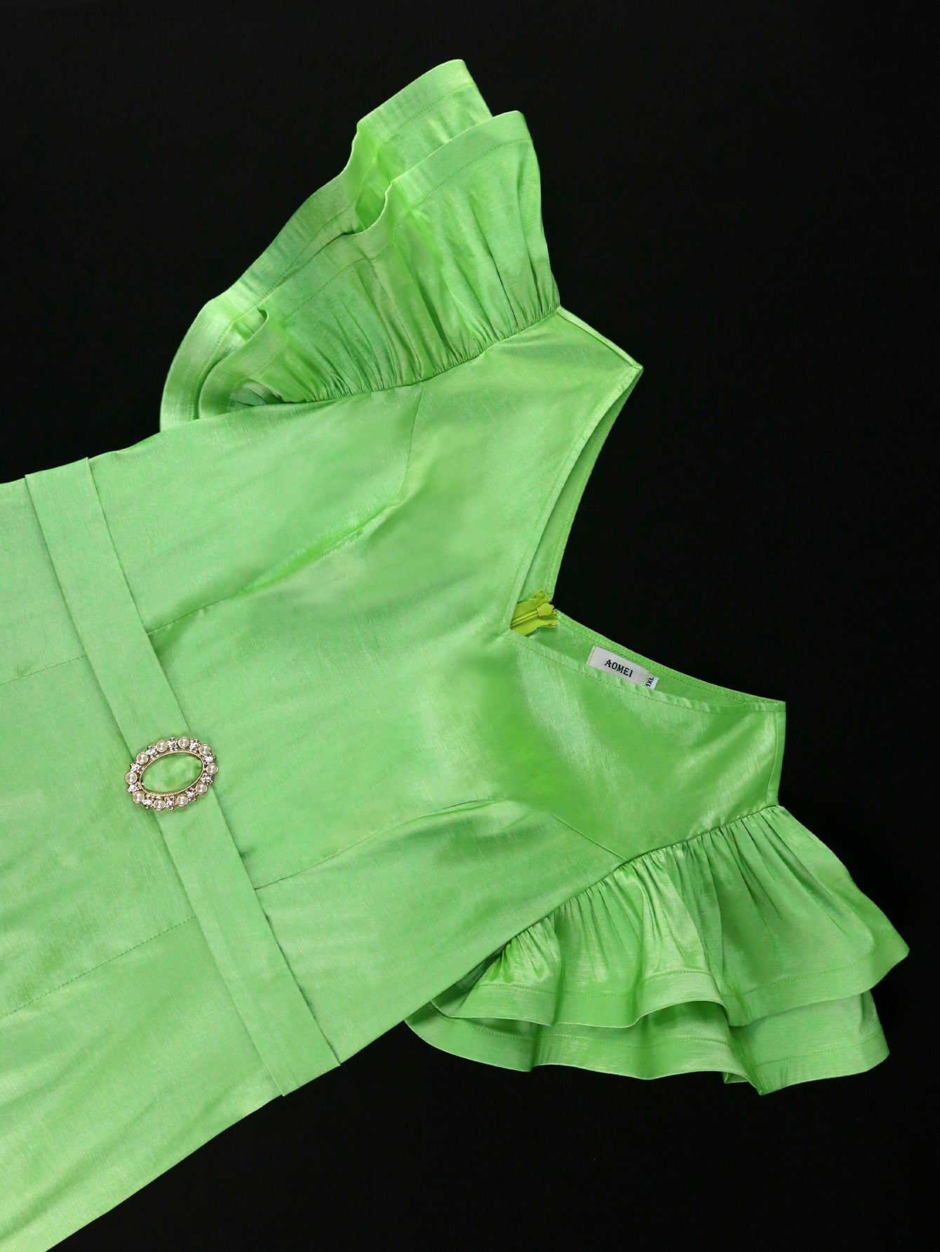 Women V-neck Ruffle Party Dress 7