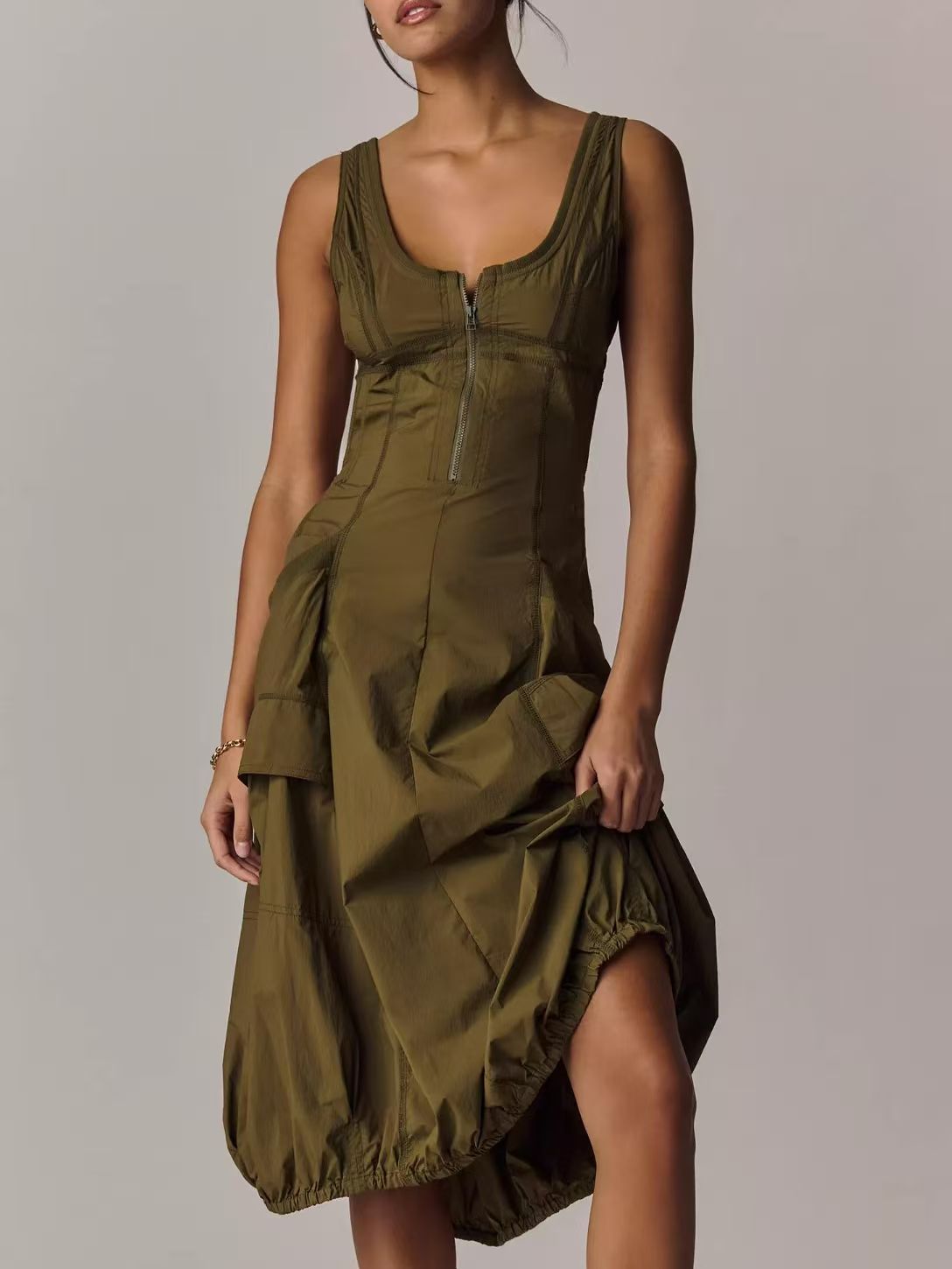 Women Casual Solid Sleeveless Dress