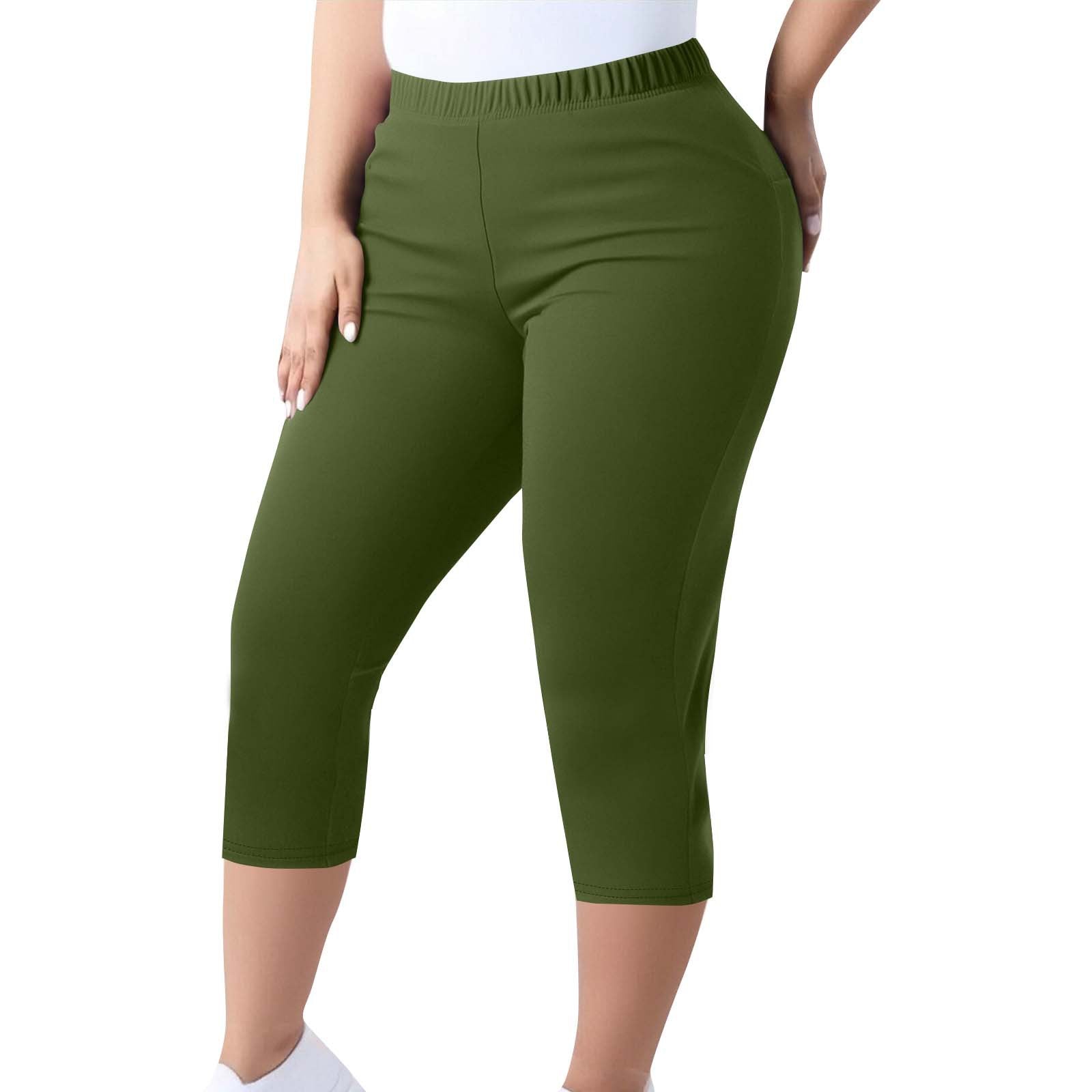 Women's Trousers Capri Pants Plus Size Elastic Waist Tight Pants 16
