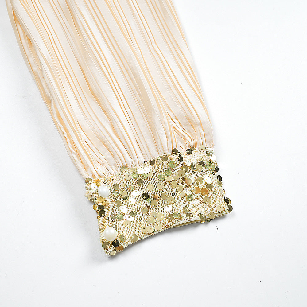 Sequin V-Neck Fashion Plus Size Dubai Elegant Long Gown 22