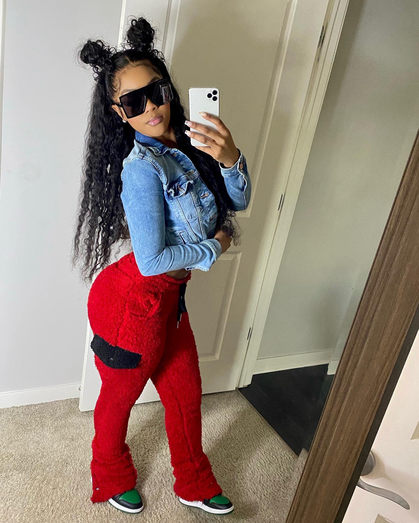 Women's Autumn Winter Fashion Slim Fleece Casual Trousers 3