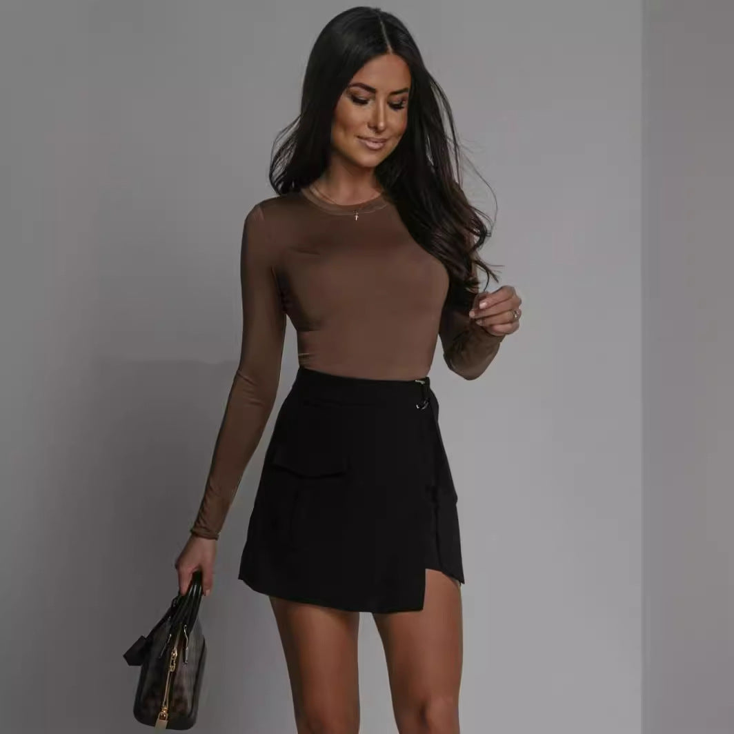 Spring And Summer Fashion Belt Pocket Punk Style Skirt 7