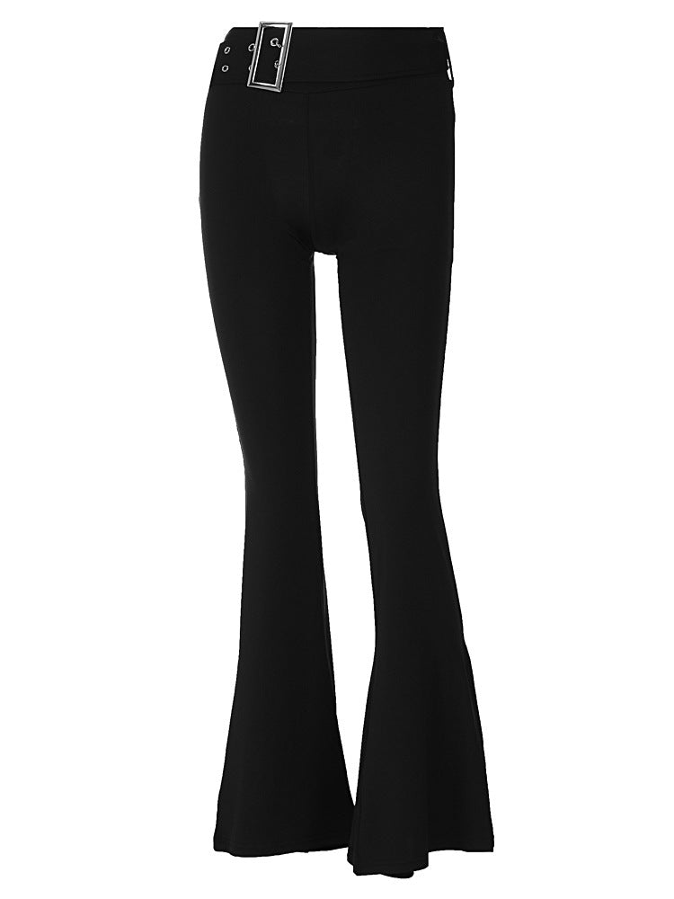 Winter And Spring Women's Sexy Fashion Trend Tight Fitting Slim Fit Mid-Waist Bell Bottom Pants 7