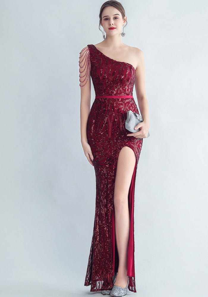 Plus Size Women Sequined Formal Party Maxi Evening Dress