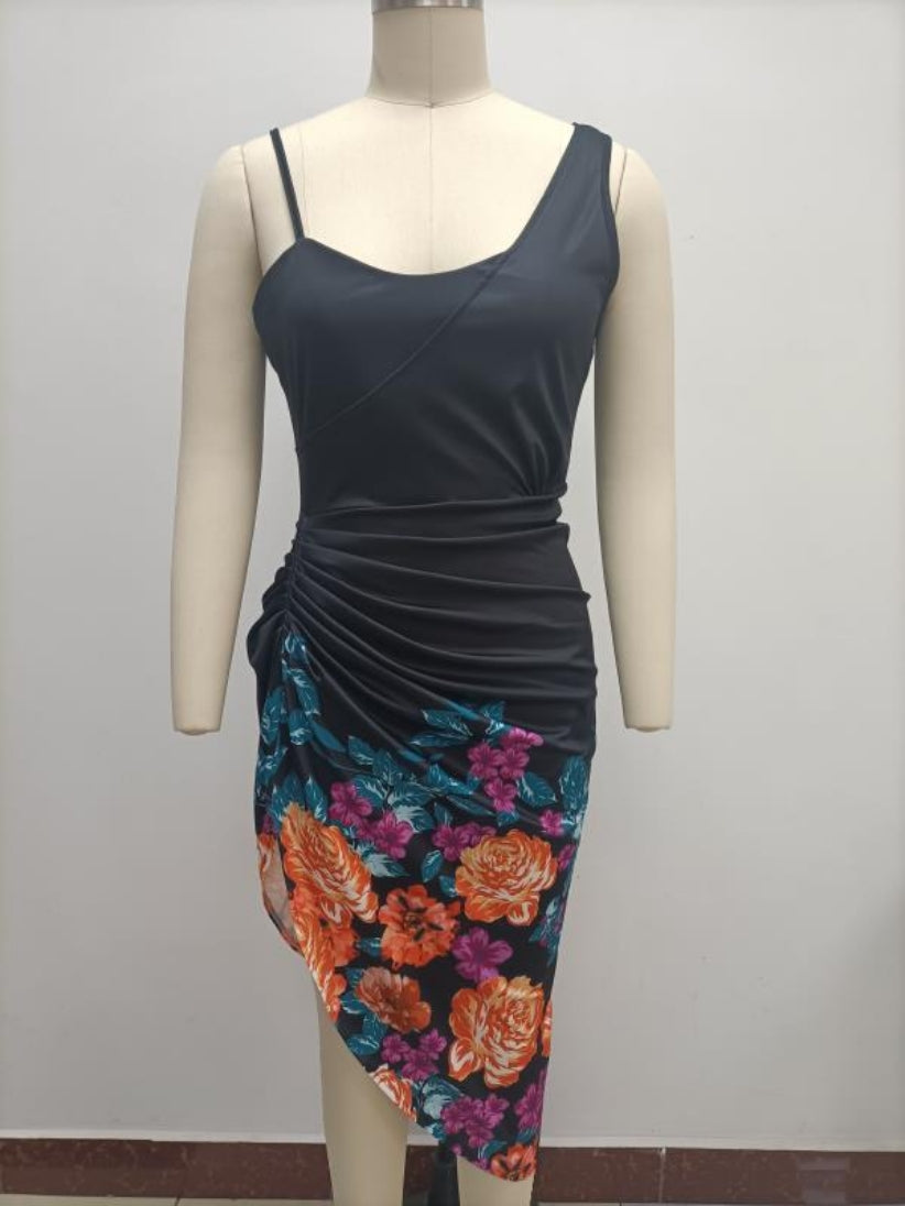 Women's Solid Sexy Sequin Slit Maxi Pleated One-Shoulder Evening Dress 14