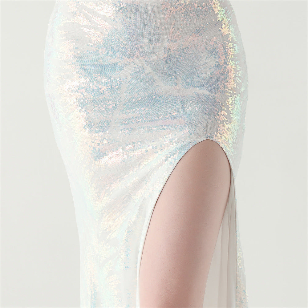 Women cross Lace-Up fishtail evening dress Formal Party evening dress 53